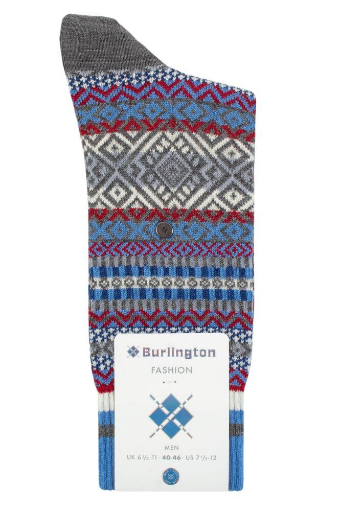 sockshop BurlingtonMens Virgin Wool All Over Fair Isle Socks