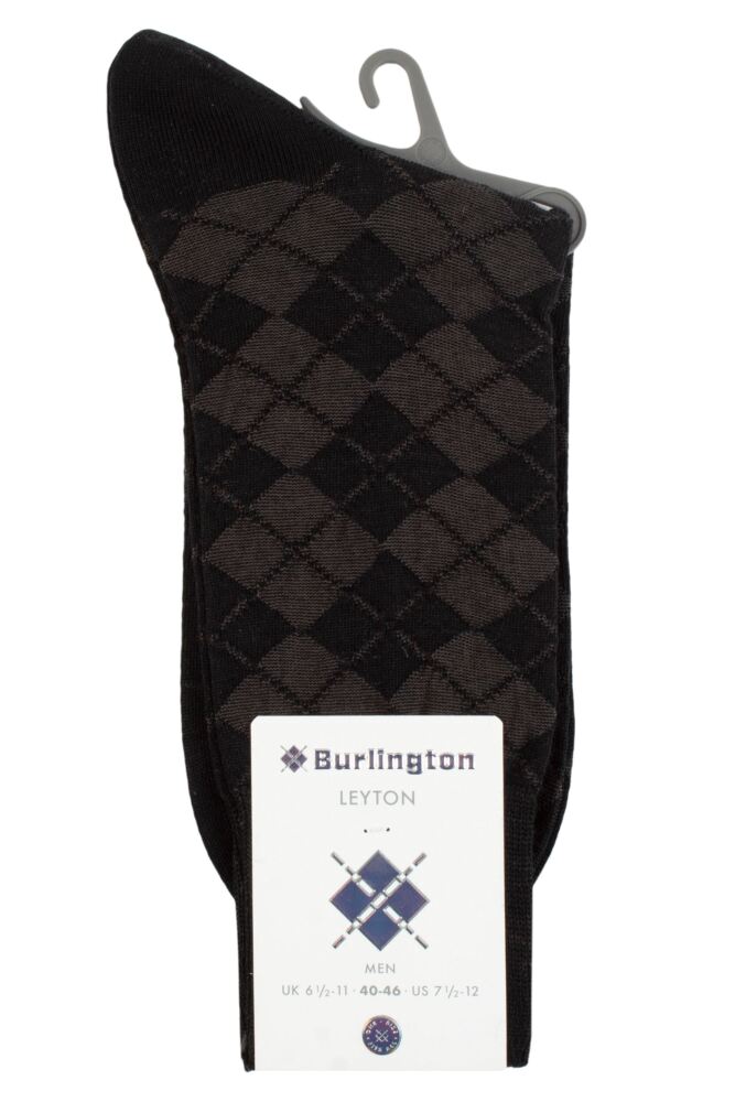 sockshop BurlingtonMens Virgin Wool Leyton All Over Argyle Socks