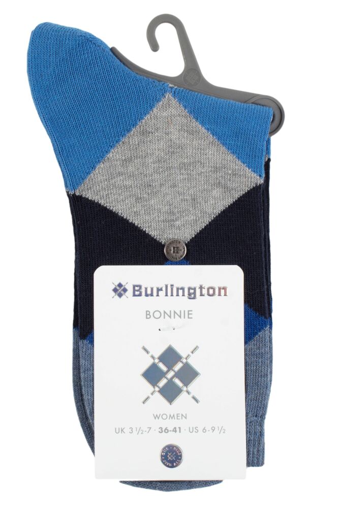 sockshop BurlingtonWomens Cotton Bonnie All Over Blend Argyle Socks