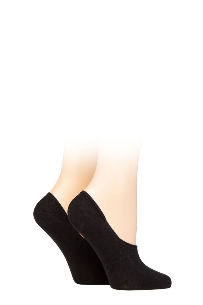 Sockshop BurlingtonWomens Cotton Everyday Anti-Slip Heel Invisible Shoe Liners 2-Pair