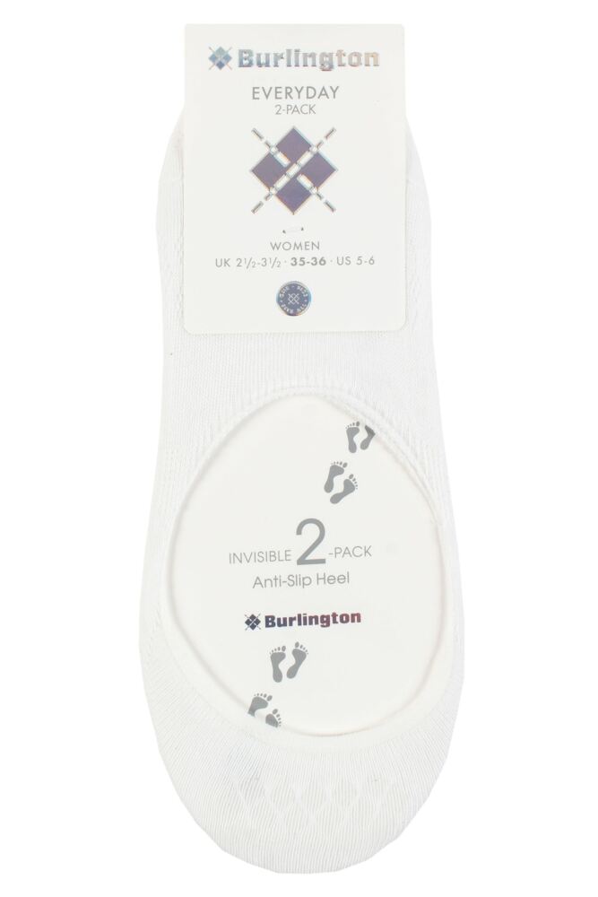 sockshop BurlingtonWomens Cotton Everyday Anti-Slip Heel Invisible Shoe Liners 2-Pair