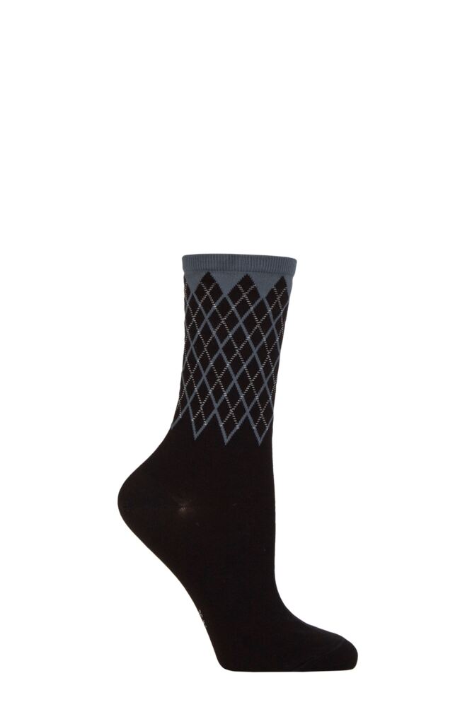 Sockshop BurlingtonWomens Cotton Mayfair Argyle Topped Socks