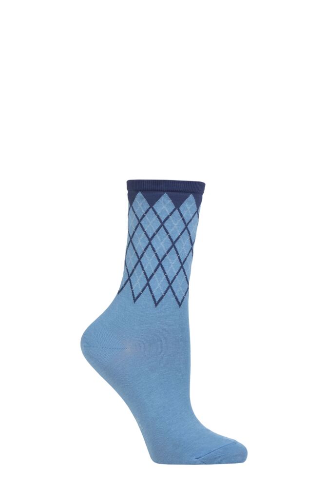 Sockshop BurlingtonWomens Cotton Mayfair Argyle Topped Socks
