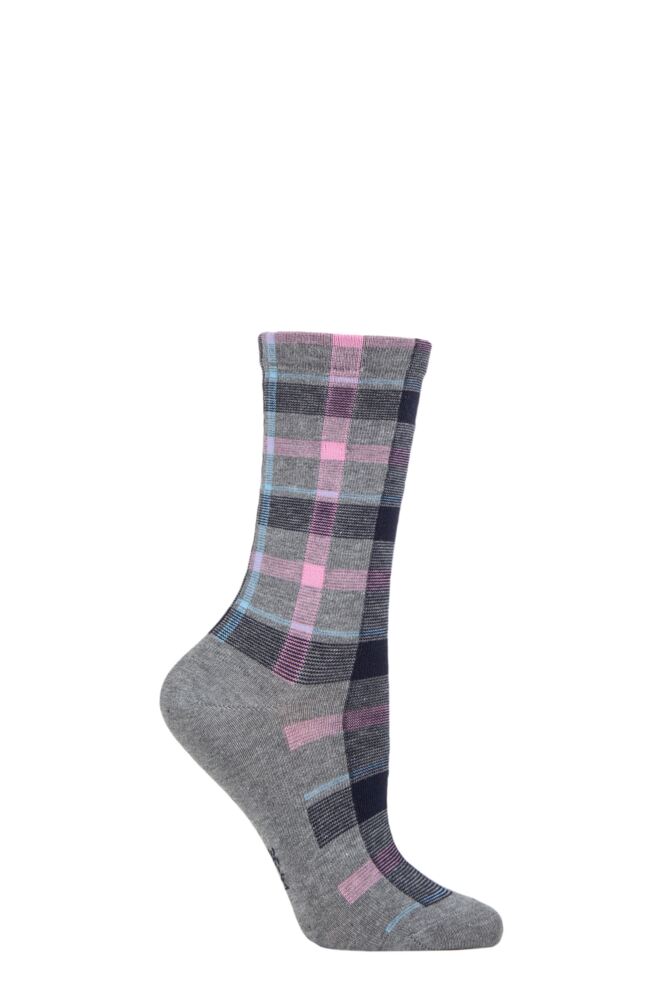 Sockshop BurlingtonWomens Cotton Modular Check Tartan Socks