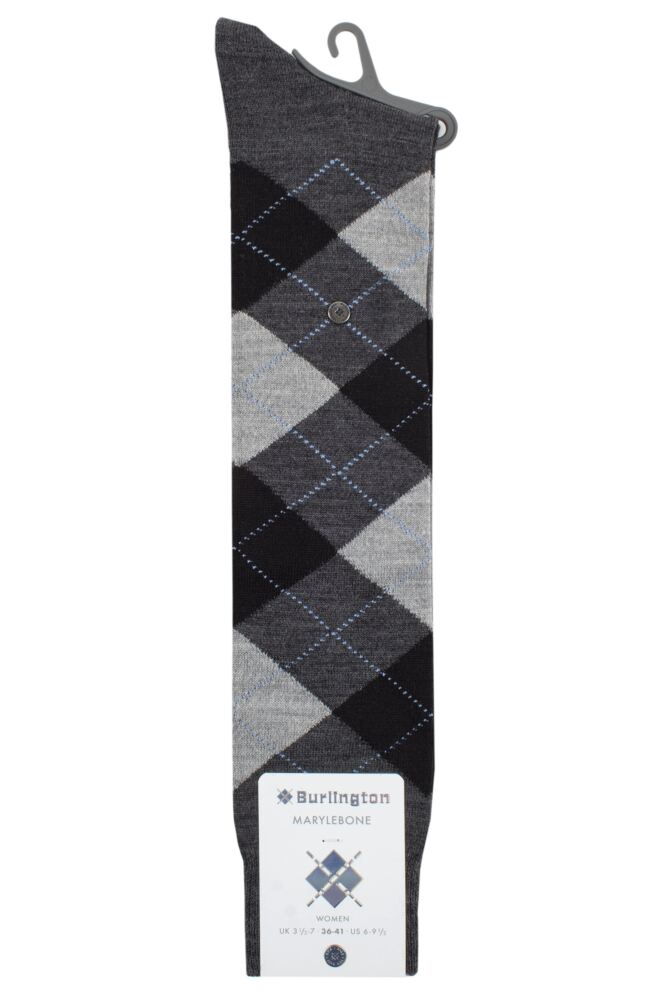 sockshop BurlingtonWomens Marylebone Argyle Wool Knee High Socks