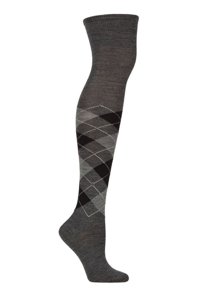 Sockshop BurlingtonWomens Virgin Wool Marylebone Argyle Over Knee Socks