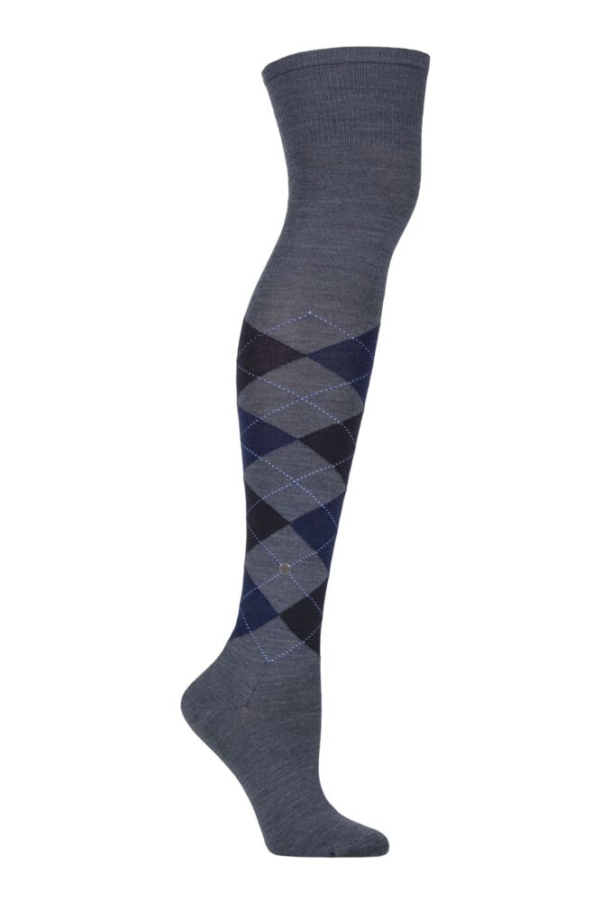 Sockshop BurlingtonWomens Virgin Wool Marylebone Argyle Over Knee Socks