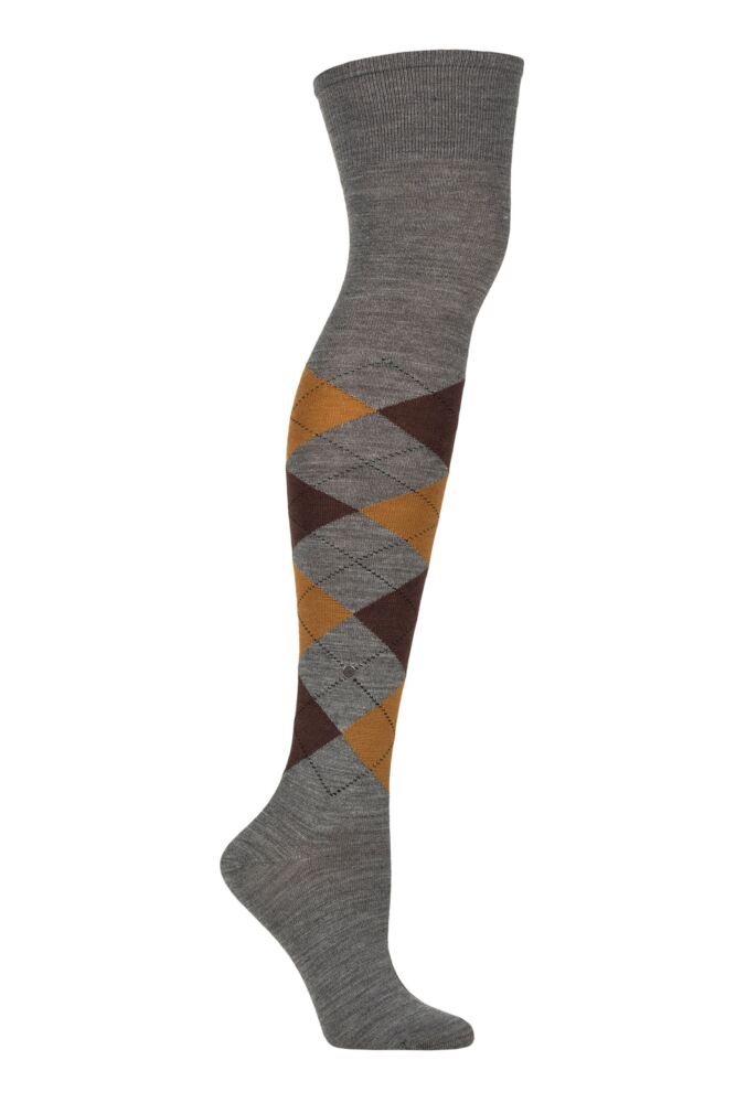 Sockshop BurlingtonWomens Virgin Wool Marylebone Argyle Over Knee Socks