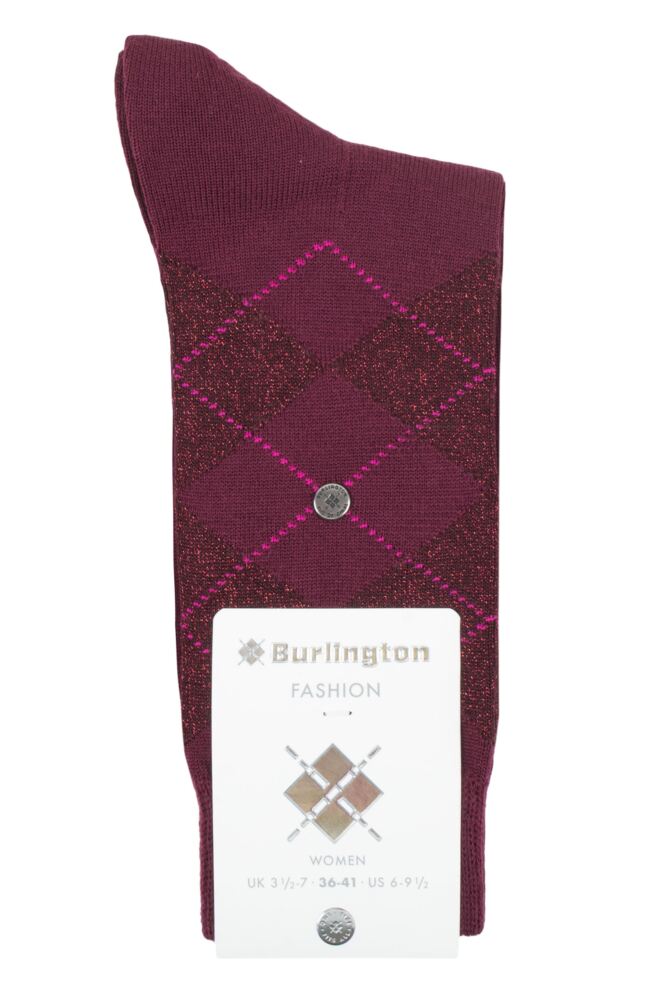 sockshop BurlingtonWomens Wool Marylebone Lurex Argyle Socks
