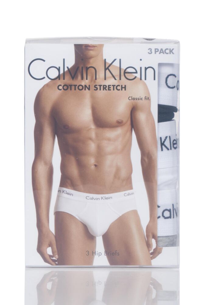 sockshop Calvin KleinMens Cotton Stretch Hip Briefs 3-Pack