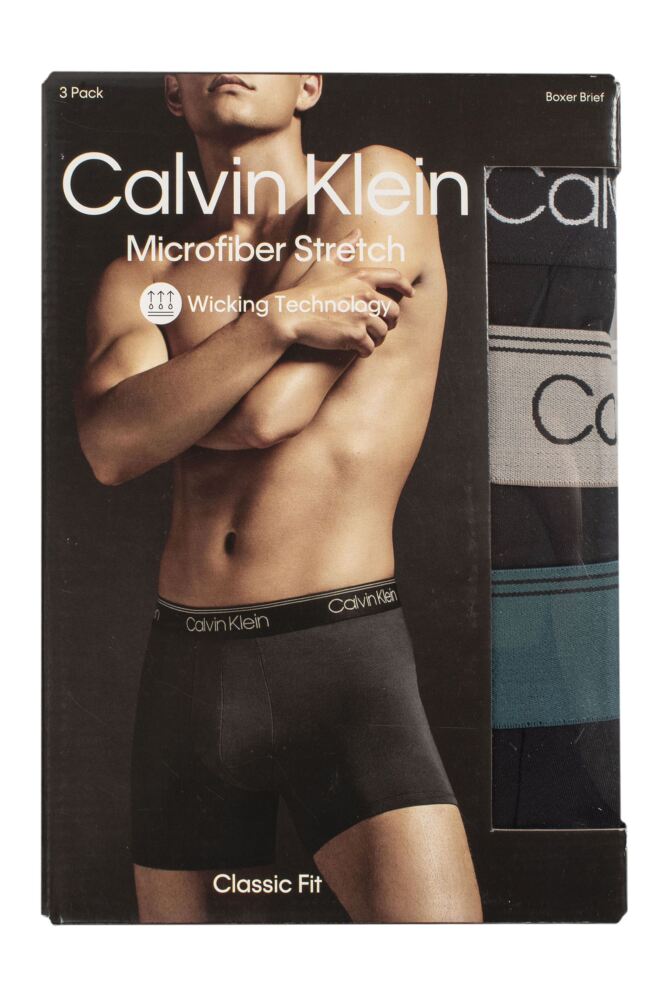 sockshop Calvin KleinMens Microfiber Stretch Classic Fit Boxer Briefs 3-Pack