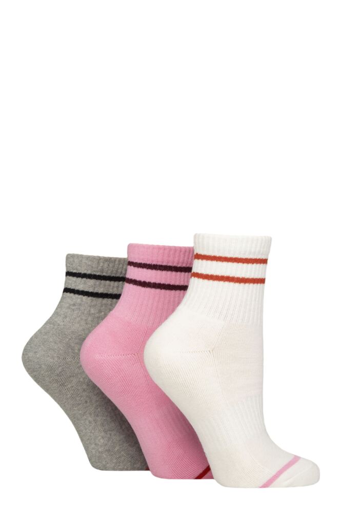 Sockshop Caroline GardnerWomen's Ribbed Sports Quarter Socks – 3 Pair
