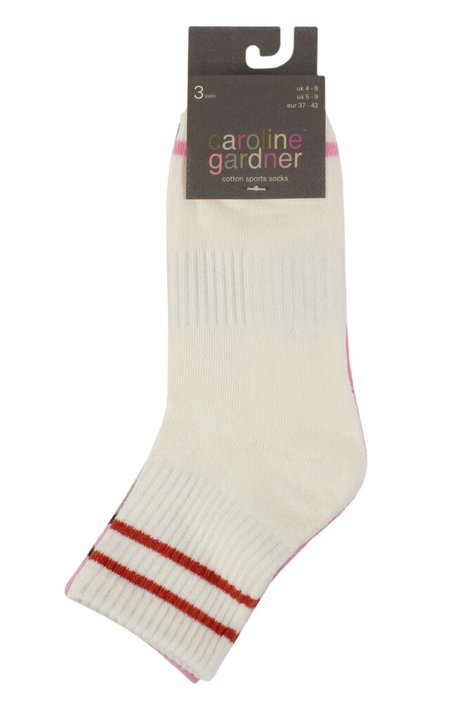 sockshop Caroline GardnerWomen's Ribbed Sports Quarter Socks – 3 Pair