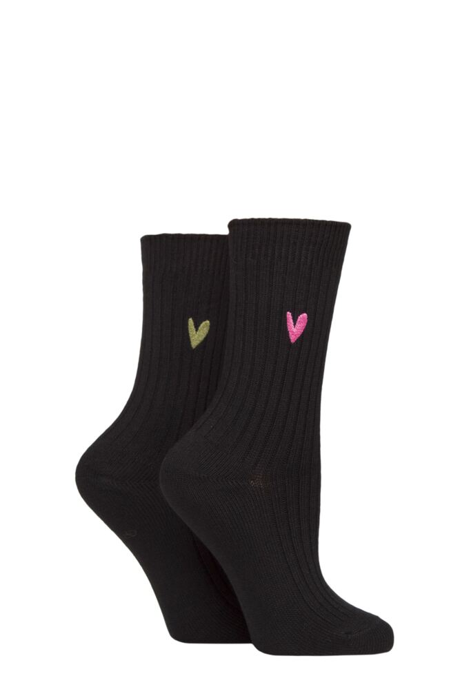 Sockshop Caroline GardnerWomens Bamboo Ribbed Lightweight Boot Socks 2-Pair