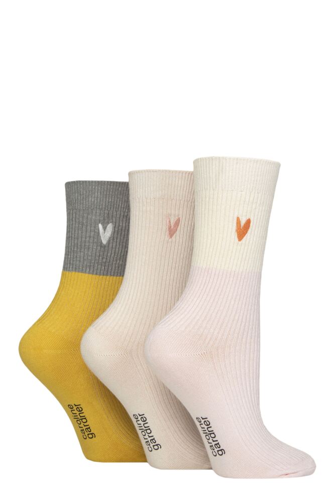 Sockshop Caroline GardnerWomens Bamboo Ribbed Lightweight Lesiure Socks 3-Pair