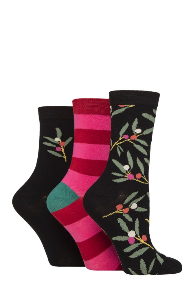 Sockshop Caroline GardnerWomens Cotton Christmas Patterned Socks 3-Pair
