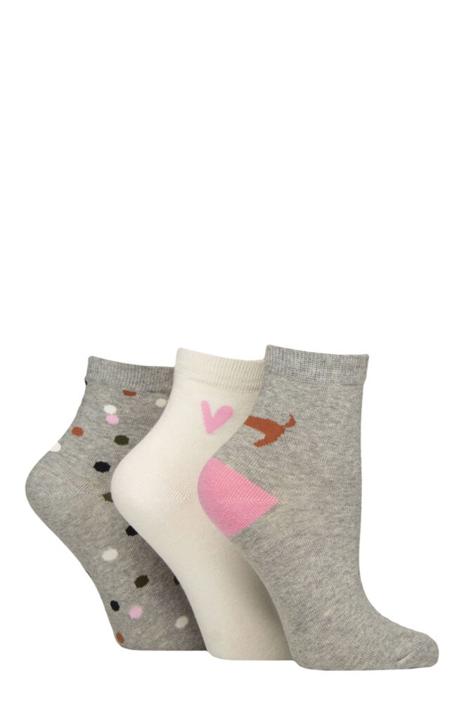 Sockshop Caroline GardnerWomens Cotton Patterned Mid Length Crew Socks 3-Pair