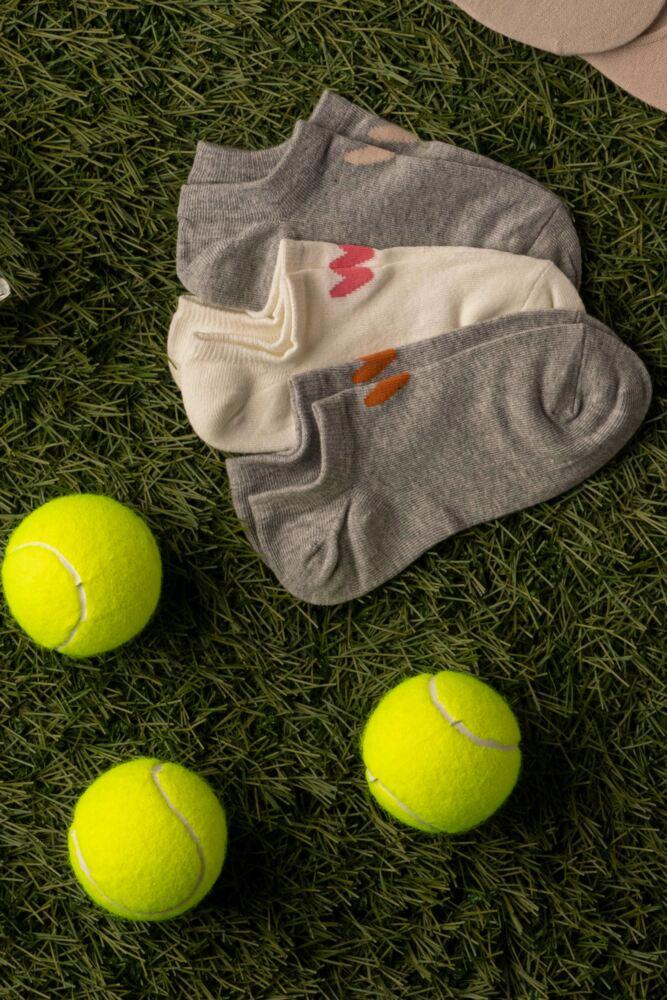 Sockshop Caroline GardnerWomens Cotton Patterned Trainer Socks 3-Pair