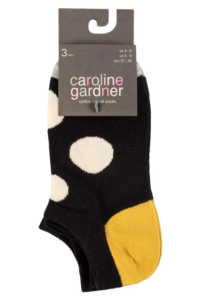 sockshop Caroline GardnerWomens Cotton Patterned Trainer Socks 3-Pair