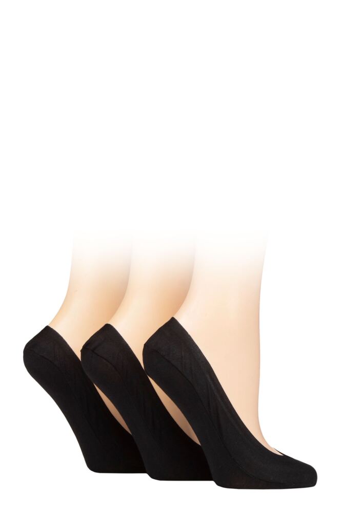 Sockshop Caroline GardnerWomens Cotton Plain No-Show Shoe Liners 3-Pair
