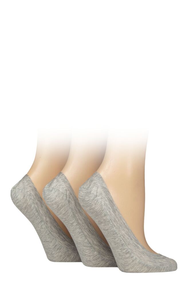 Sockshop Caroline GardnerWomens Cotton Plain No-Show Shoe Liners 3-Pair