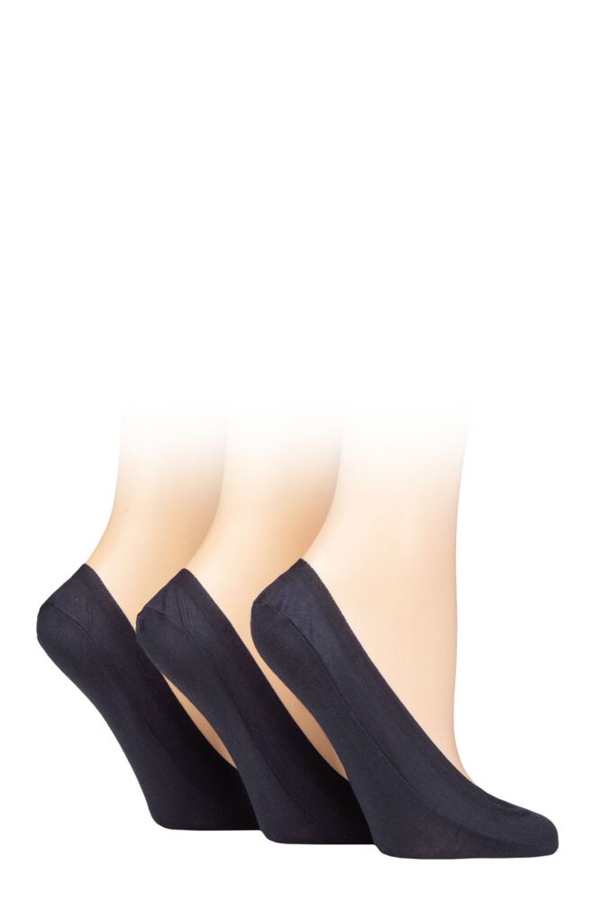 Sockshop Caroline GardnerWomens Cotton Plain No-Show Shoe Liners 3-Pair