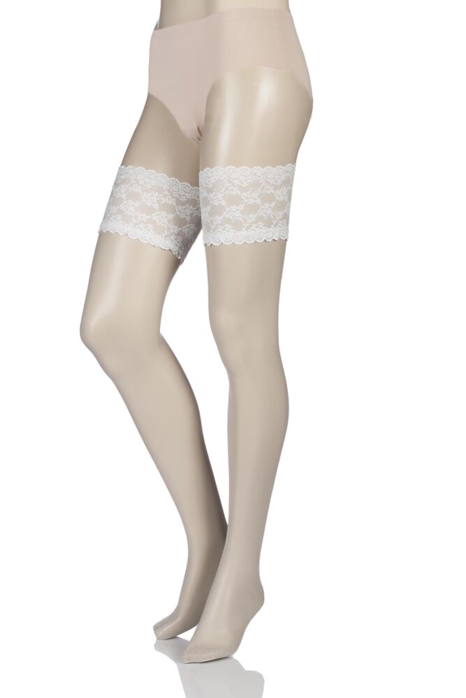 Sockshop CharnosWomens 10 Denier Bridal Lace Top Hold Ups