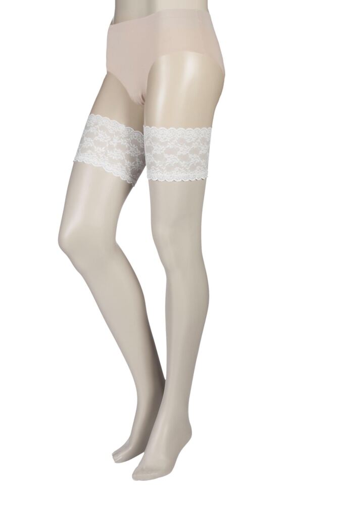 Sockshop CharnosWomens 10 Denier Bridal Lace Top Hold Ups
