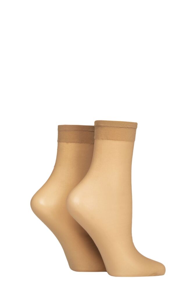 Sockshop CharnosWomens 10 Denier Sheer Ankle Highs 2-Pair