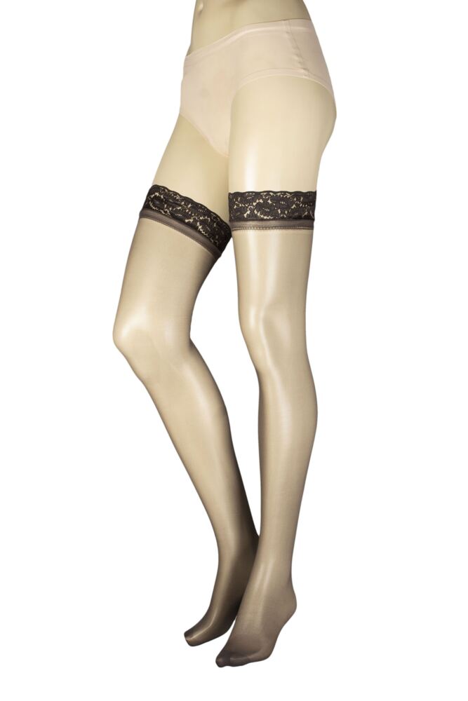 Sockshop CharnosWomens 15 Denier 24/7 Lace Top Hold Up 2-Pair