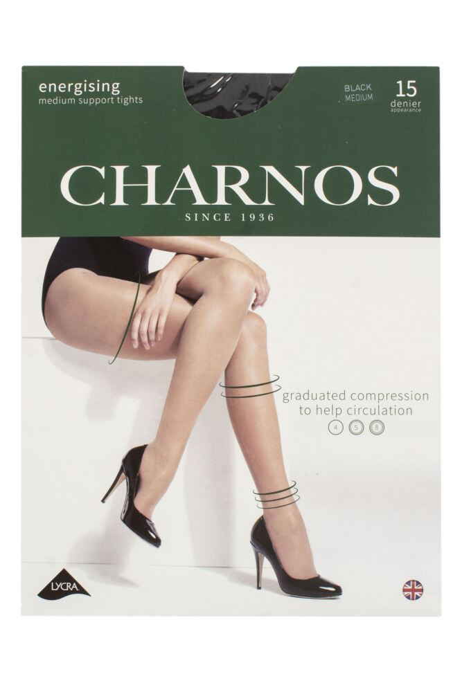 sockshop CharnosWomens 15 Denier Energising Medium Support Compression Tights