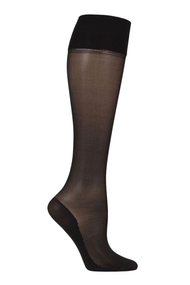 Sockshop CharnosWomens 15 Denier Medium Support Knee High + Massage Sole Sheer Knee Highs