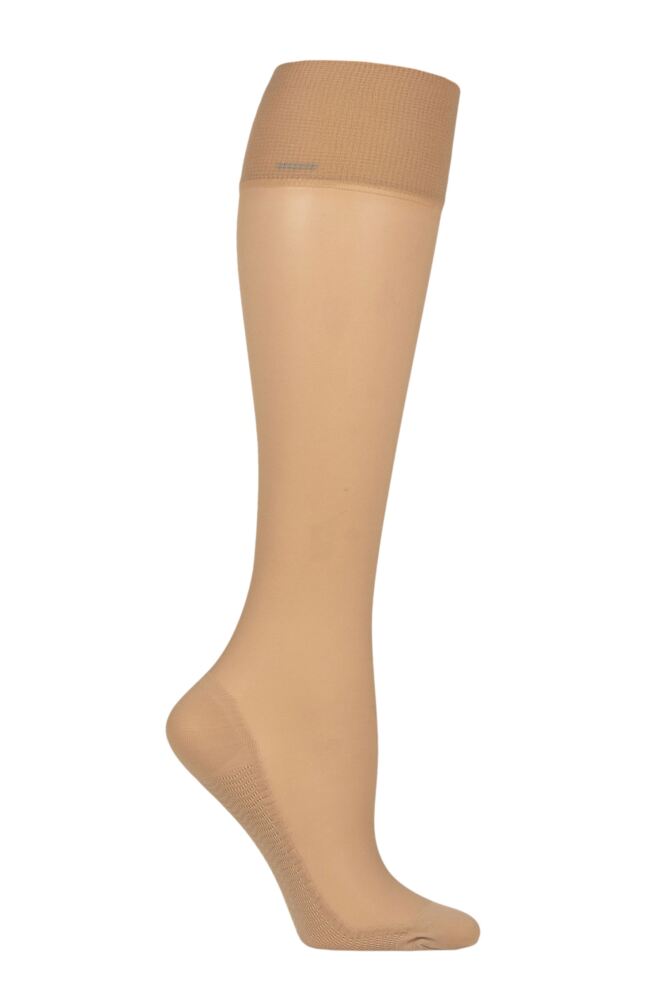 Sockshop CharnosWomens 15 Denier Medium Support Knee High + Massage Sole Sheer Knee Highs