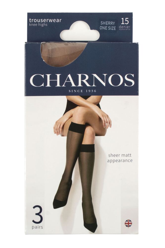 sockshop CharnosWomens 15 Denier Sheer Knee Highs 3-Pair