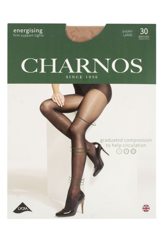 sockshop CharnosWomens 30 Denier Energising Firm Support Compression Tights