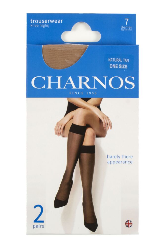 sockshop CharnosWomens 7 Denier Sheer Knee Highs 2-Pair