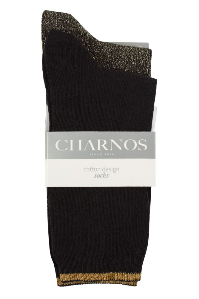 sockshop CharnosWomens All Over and Sparkle Top Socks 2-Pair
