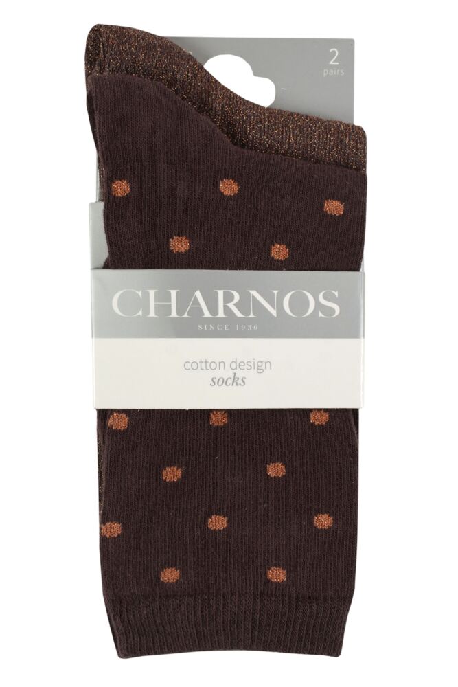 sockshop CharnosWomens All Over Sparkle and Spot Socks 2-Pair