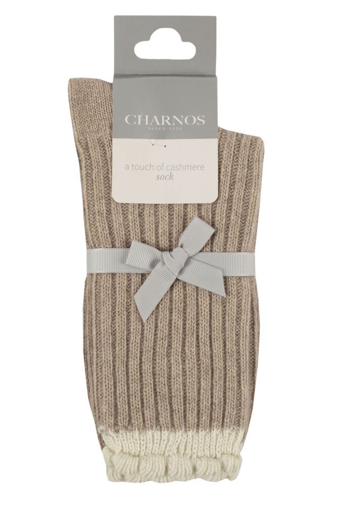 sockshop CharnosWomens Cashmere Scallop Top Ribbed Socks