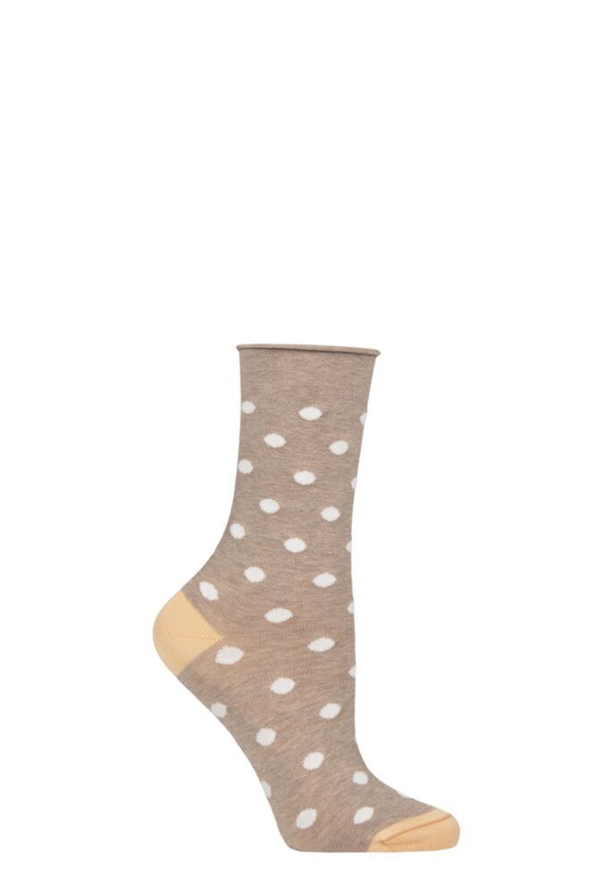 Sockshop CharnosWomens Mercerised Cotton Roll Top Spot Socks