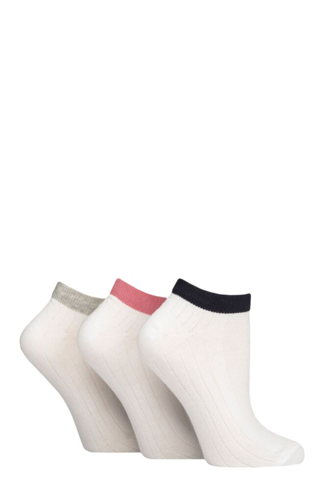 Sockshop CharnosWomens Organic Cotton Active Contrast Top Trainer Socks 3-Pair