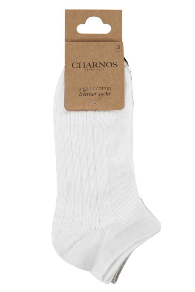 sockshop CharnosWomens Organic Cotton Active Trainer Socks 3-Pair