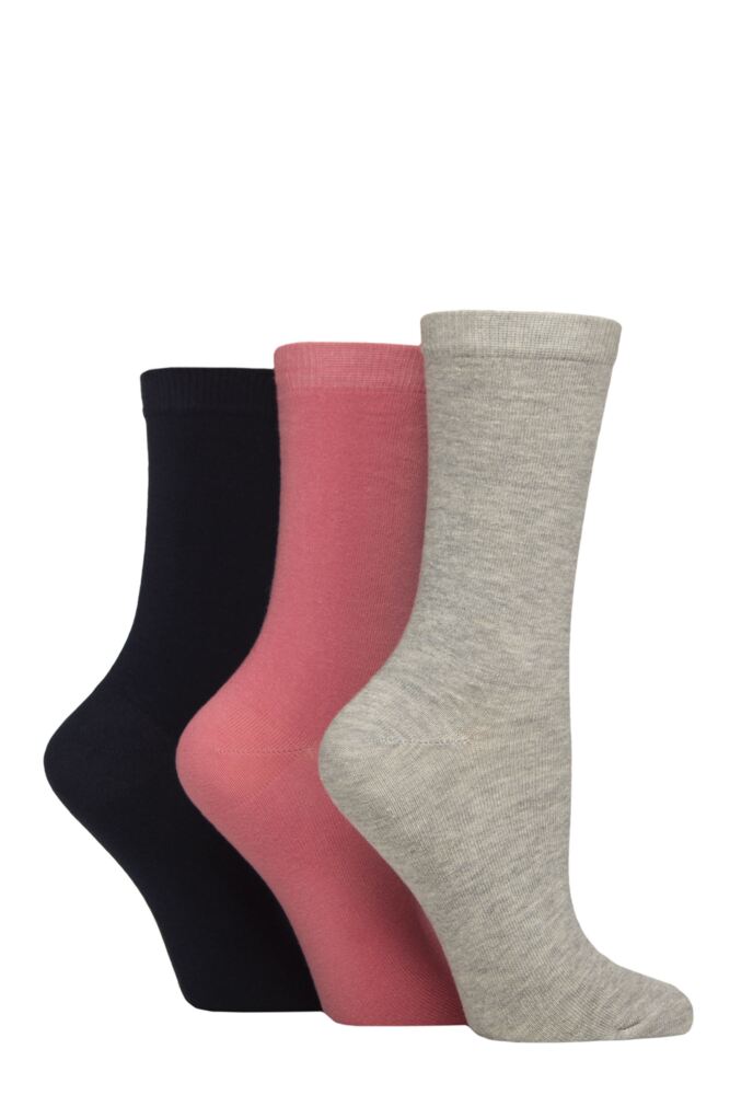 Sockshop CharnosWomens Organic Cotton Ankle Socks 3-Pair