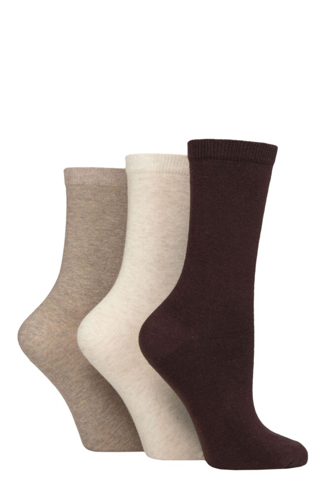 Sockshop CharnosWomens Organic Cotton Ankle Socks 3-Pair