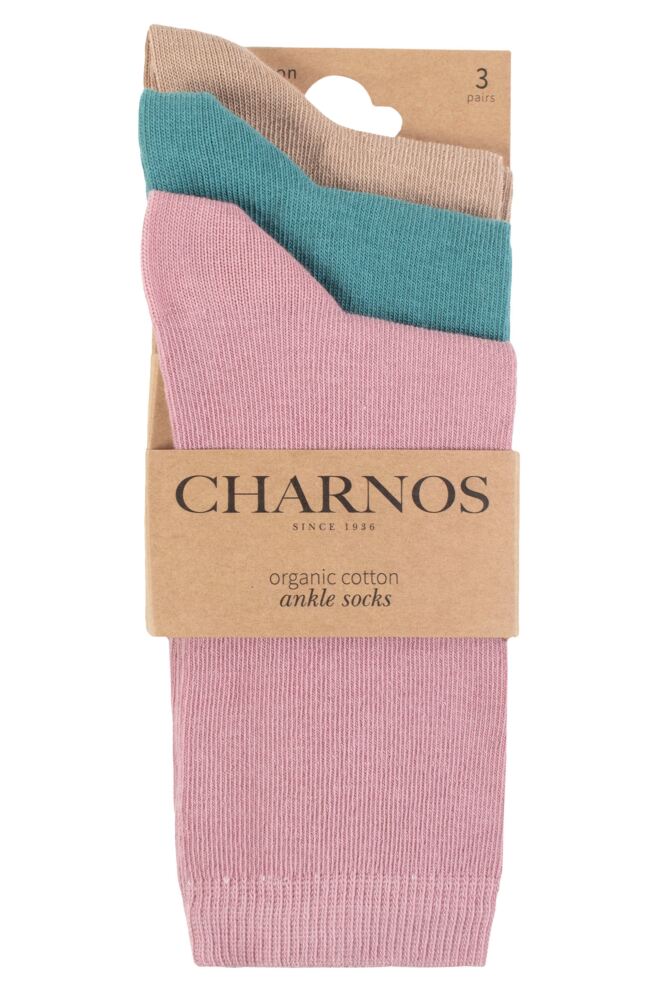 sockshop CharnosWomens Organic Cotton Ankle Socks 3-Pair