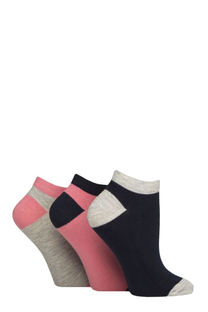Sockshop CharnosWomens Organic Cotton Contrast Trainer Socks 3-Pair