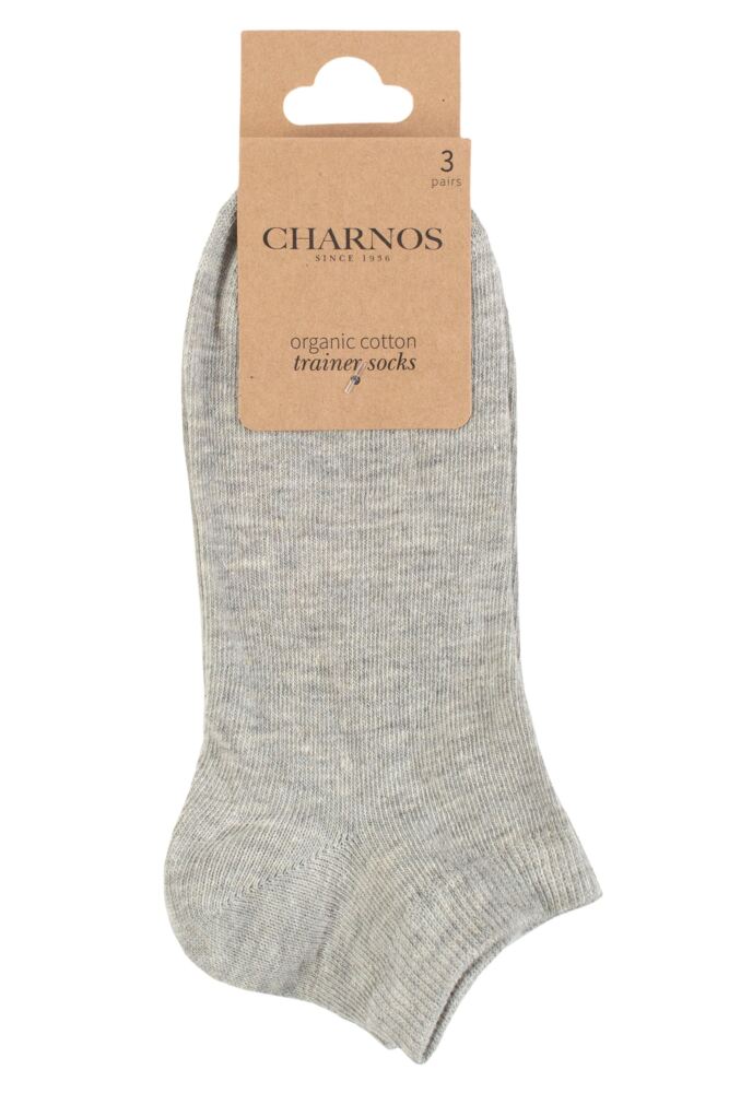 sockshop CharnosWomens Organic Cotton Trainer Socks 3-Pair