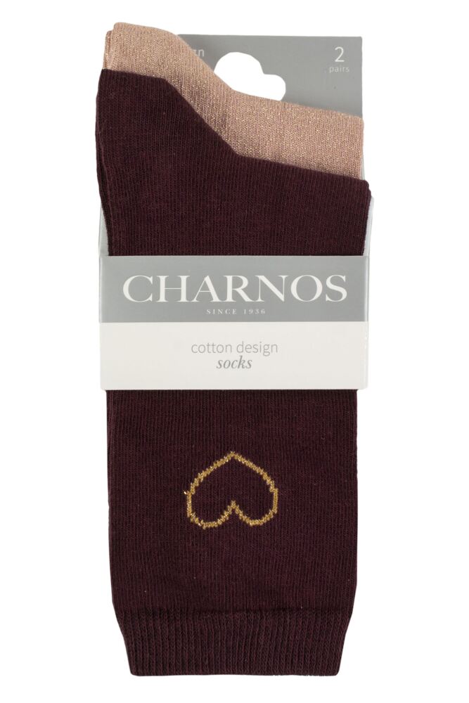 sockshop CharnosWomens Sparkle and Heart Socks 2-Pair