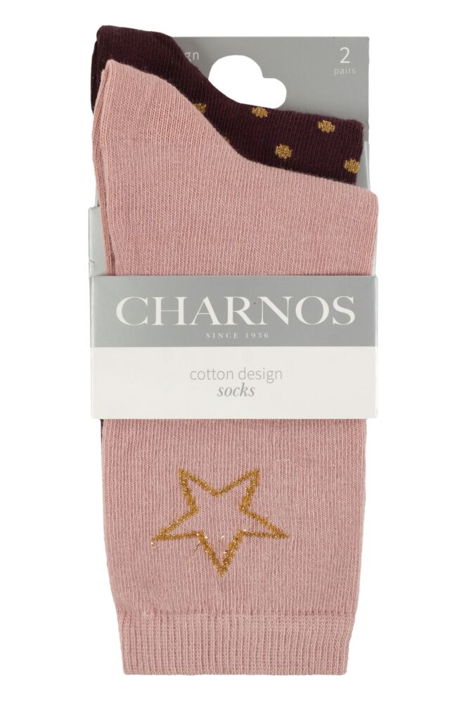 sockshop CharnosWomens Sparkle Star and Spot Socks 2-Pair