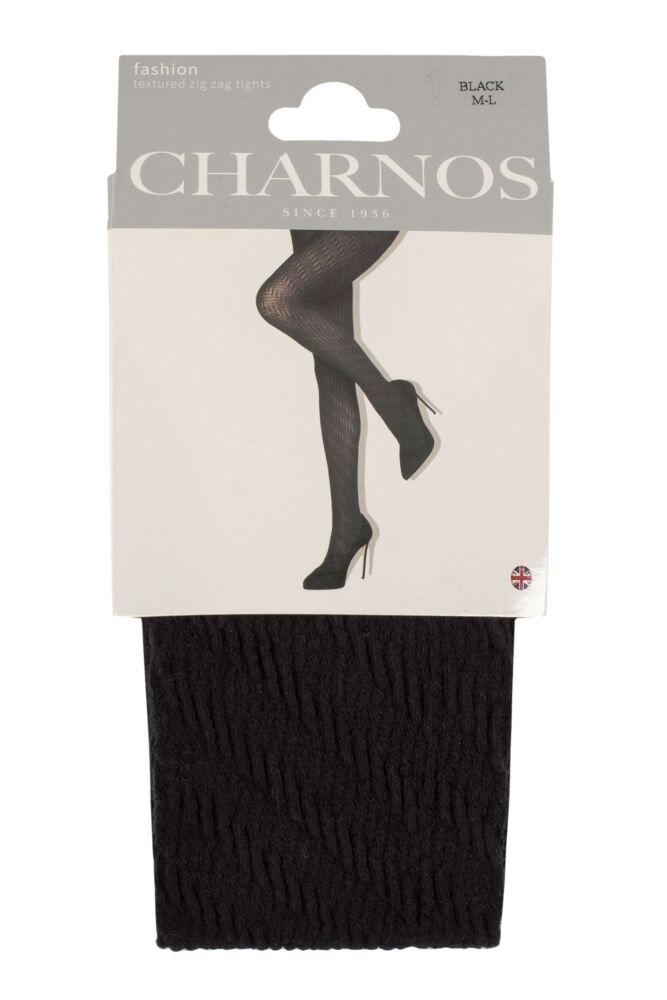 sockshop CharnosWomens Textured Zig Zag Knitted Tights